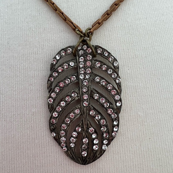 Authentic Lulu Frost Crystal Feather necklace
